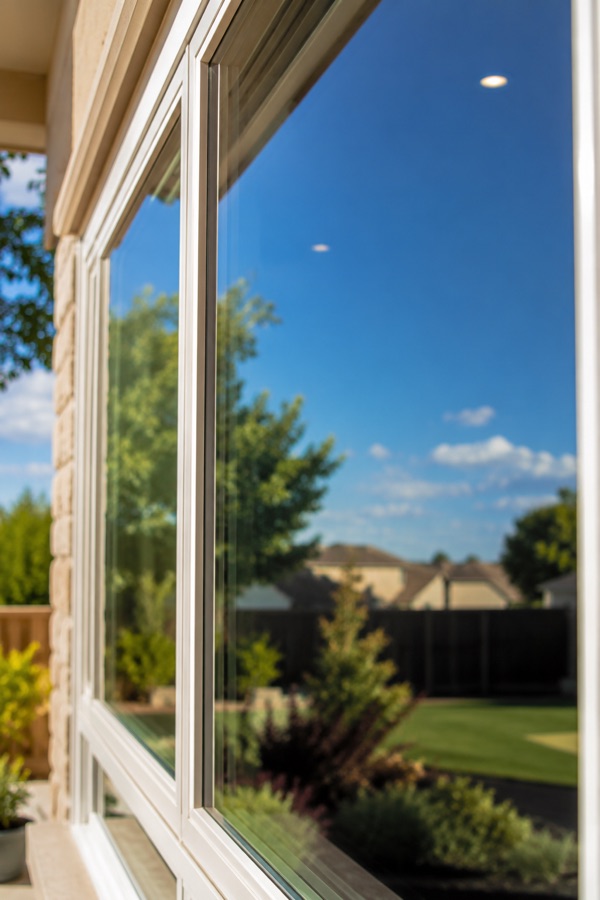Clean residential window after professional window cleaning